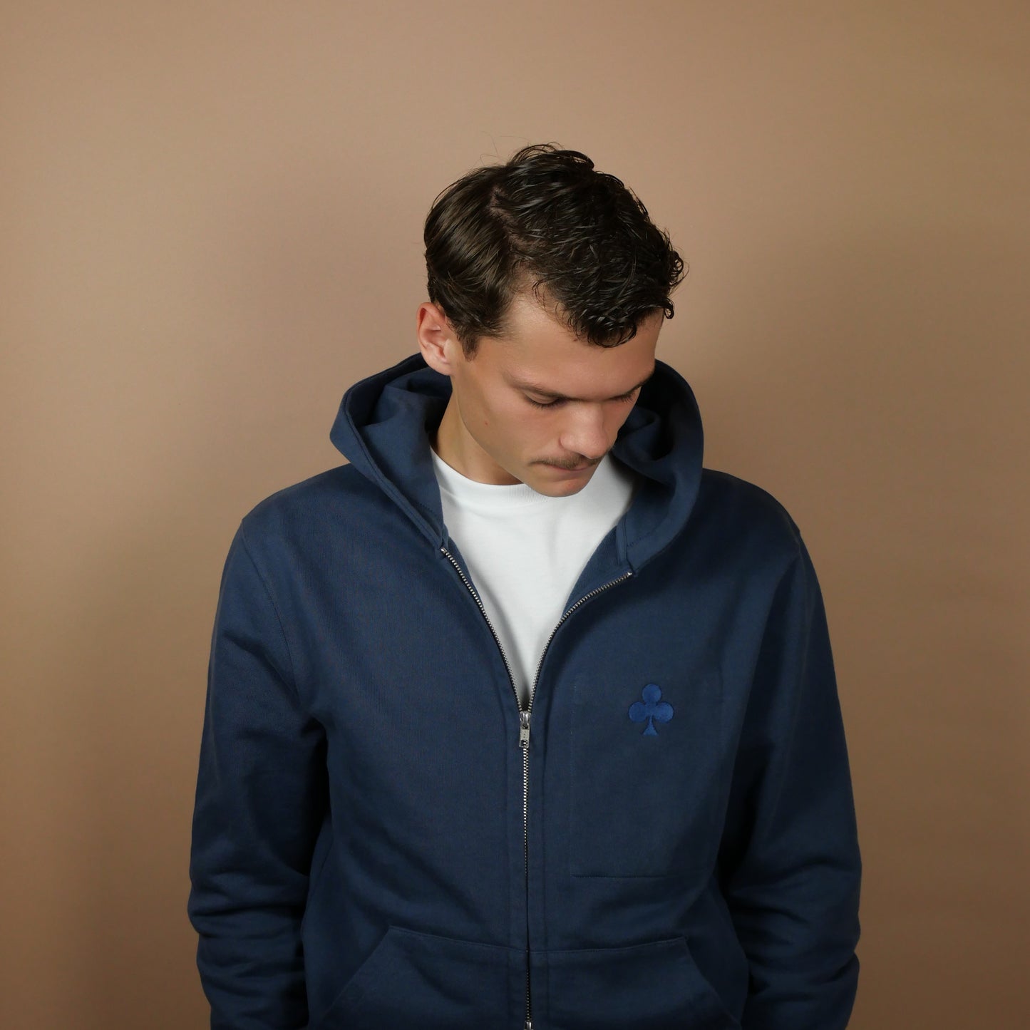 Hoodie Zippé Trèfle Marine