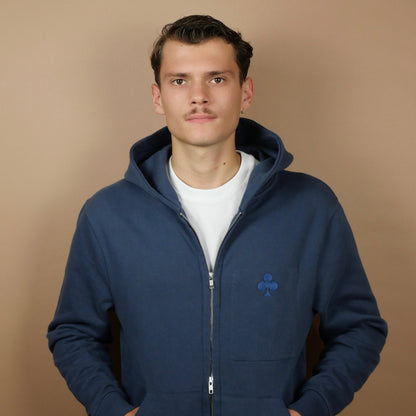 Hoodie Zippé Trèfle Marine