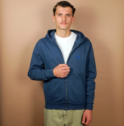 Hoodie Zippé Trèfle Marine